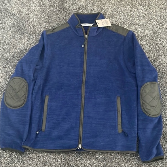 Peter Millar Navy Jacket with Gray Details size medium nwt